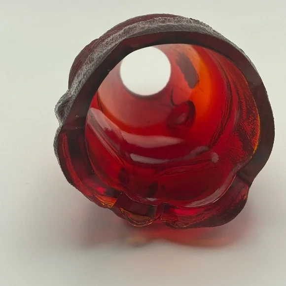 Vintage Fenton Old Santa Claus Amberina / Ruby Glass Fairy Lamp SHADE ONLY - Picture 5 of 8